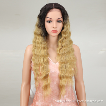 Magic Hair 28  Inch Wigs For Black Women Synthetic Lace Front Wig Long Wavy Hair Blonde Ombre Hair Synthetic Heat Resistant Hai